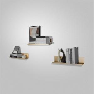 China Floating Golden Aluminium Wall Shelves Decorative 550mm For Bedroom factory