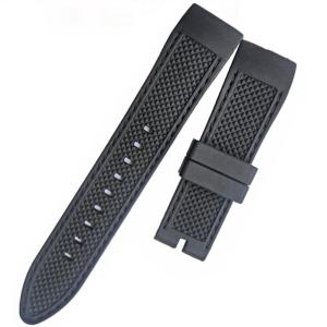 China Adjustable 22x20mm Mens Rubber Watch Bands Steady Stitching factory