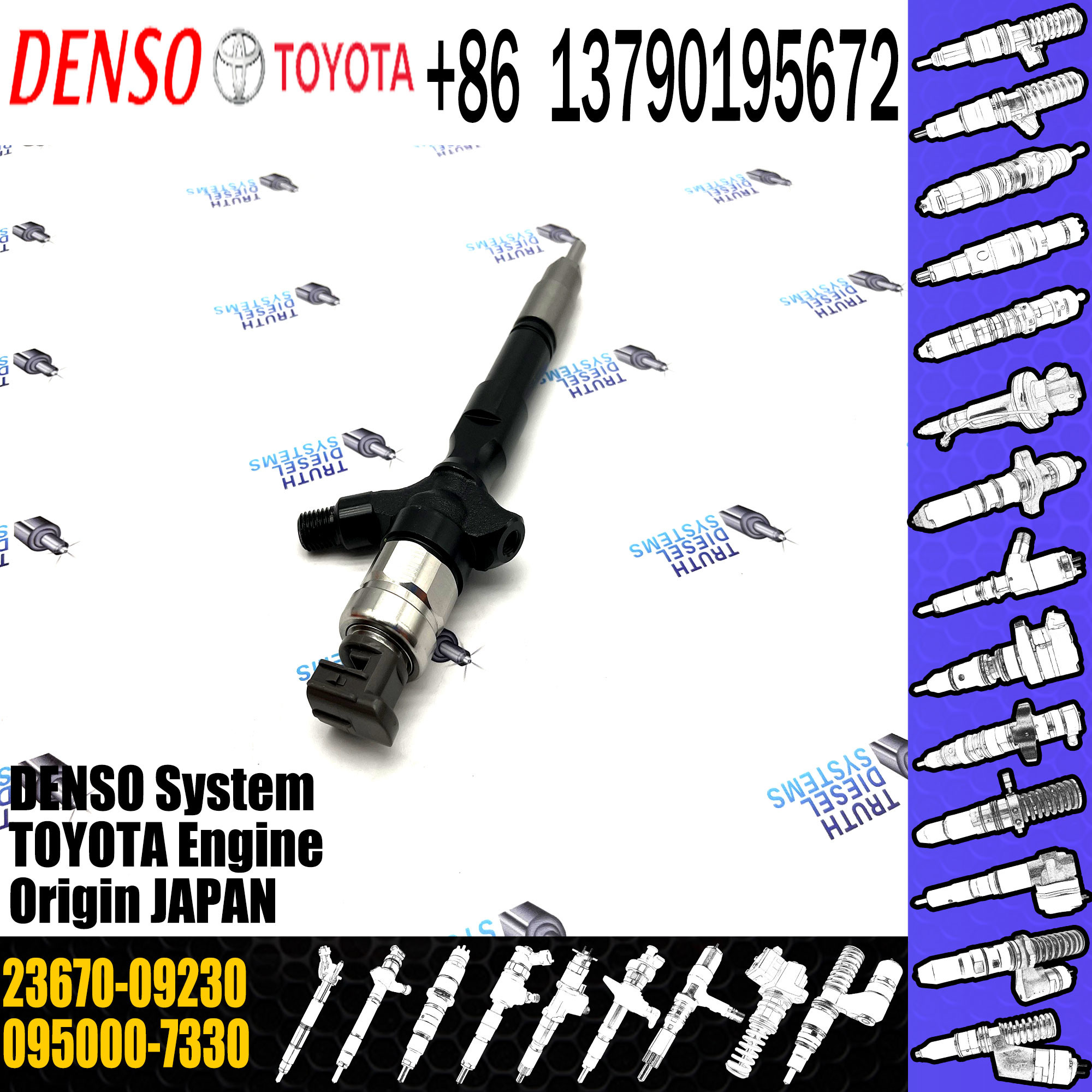 Assembly 095000-7310 095000-7320 095000-7330 for Toyota common rail injector 23670-09240 23670-0R130 23670-09230