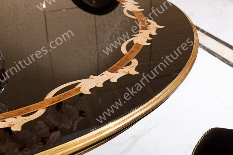 Alibaba wholesale Chinese Antique Luxury Round Wooden Dining Table TN-005