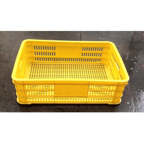 Ventilated No Collapsible Plastic Crate , Food Grade Stacking Confectionery Tray
