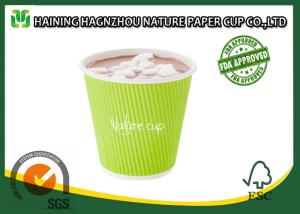 China Hot Beverage Kraft Ripple Wall Paper Cups Food Grade Printing For Cafe / Home factory