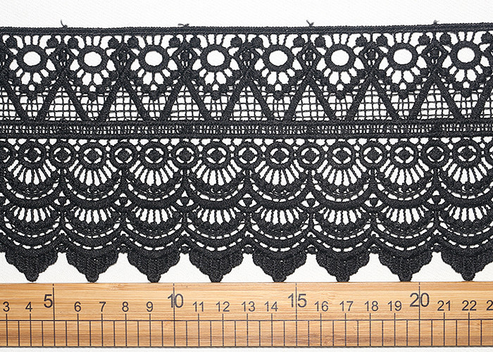 Guipure Polyester Lace Trims With Heavy Embroidery French Venice Chemical Ribbon