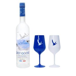 China Blue White Grey Goose Acrylic Glasses Party Vodka Cocktail Plastic Glasses factory