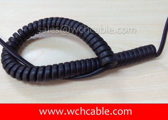 UL Spiral Cable, AWM Style UL20989 20AWG 2C FT2 105°C 300V, TPE / TPE