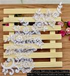 Garment Accessories Embroidery Lace Applique with Cord Ivory Color