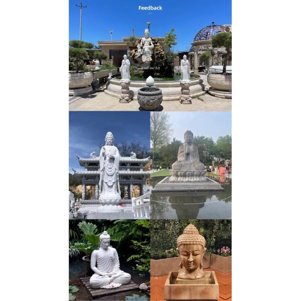 Outdoor Garden Decoration White Marble Buddha Statue