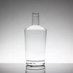 Crystal Flint Glass 750ml Round Vodka Glass Bottles with Glass Collar Manufactur
