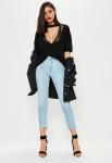 Black Choker Neck Cut Out Clothing T Shirt Women