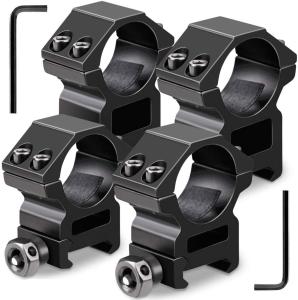 China 1 Inch Scope Rings Set Of 4, 2 Pieces High Profile Scope Mounts 2 Pieces Medium Profile Scope Rings factory