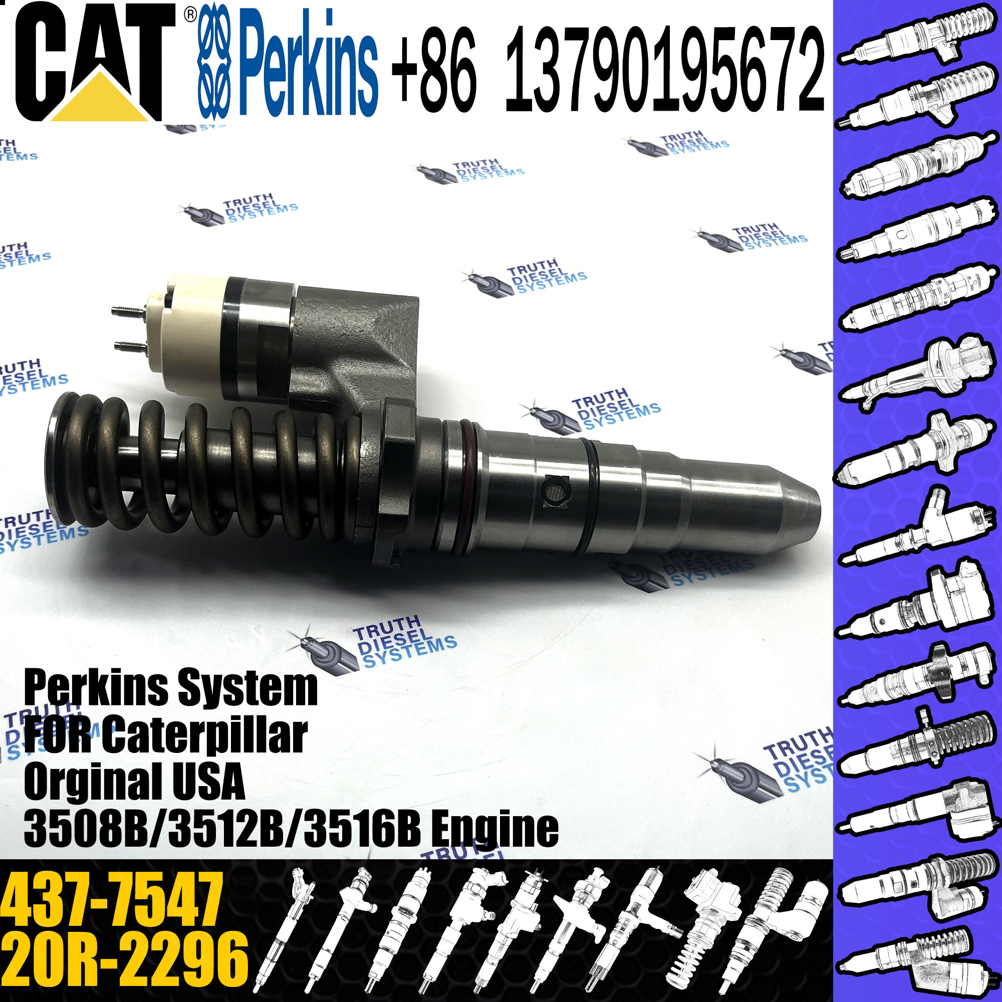 Wholesale Diesel Fuel Injector 437-7547 20R-2296 For Cater-pillar 793C 793D Common Rail