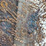 140cm Width Sew Lace Fabric Embroidery Multicolor 3D Wedding Lace Applique