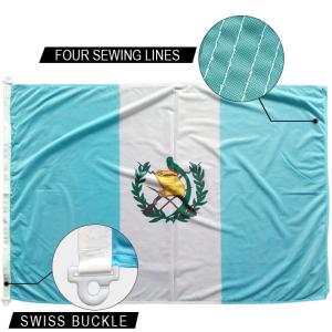China Guatemala National Flag 3x5' With Double Sided Hemming 100% Polyester factory