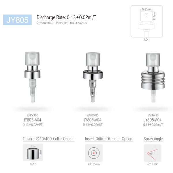 Perfume Sprayer JY805-A04 0.13±0.02ml/T Discharge Rate