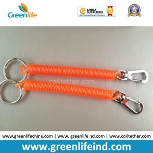 China Delux Orange Safe Spiral Coil W/Metal Swivel Hook&amp;Split Ring factory