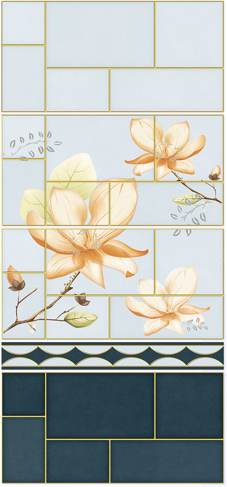 Water-Proof 30x60cm Decorative Ceramic Tiles And Indoor Wall Tile For Bathroom Blue