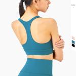 Fitness Women Front Zipper Push Up Yoga Sports Bras Racer Back Gym Bra