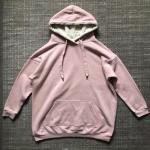 Pink Grey Ladies Cashmere Sweater 100% Polyester Cashmere Hoodie Womens
