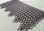 Purple Welded Stainless Steel Ring Mesh Curtain Anticorrosion 2.2kg/M2