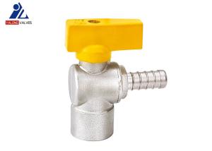 China PTFE Female Gas Hose Valve Connector 1.6MPa Yellow Zinc Handle factory