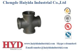 China Cross black malleable iron pipe fitting cast iron UL factory factory