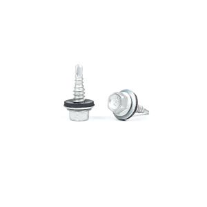 China Steel Hex Head Self-Drilling Roofing Tek Screws with Rubber Washers Stitch Screw 1 Point factory