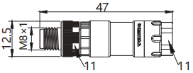 IP67 M8 Connector Field-Wireable Screw Terminals Male 3P