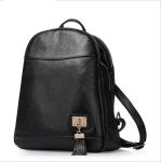 Genuine cow leather school bags black women's bags fashion travelling shoulder
