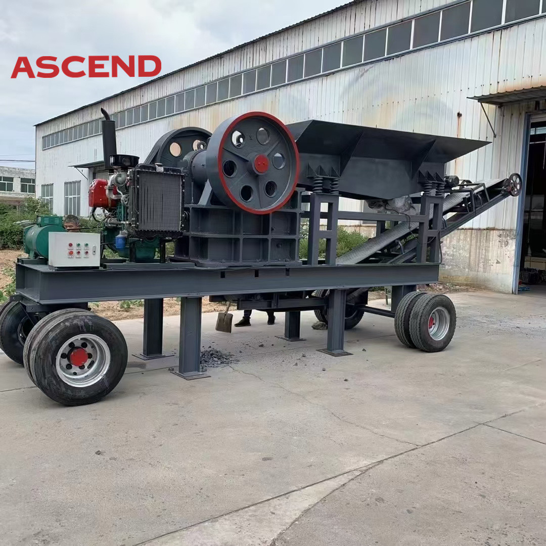 Large scale PE400x600 PE500x750 mobile jaw crusher capacity 50 80 100tph for gold mining stone crushing