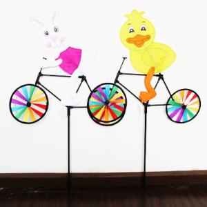 China Spring seasonal bicycle windmill yard stake bunny and duck factory