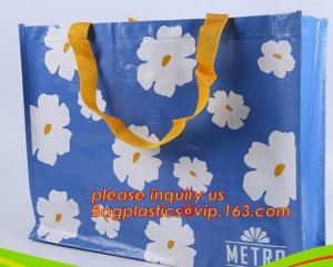 China Recycle Ecological Custom Food Packing Ultrasonic polyprolylene Woven Tote Bags, handles promotional shopping bags avail factory