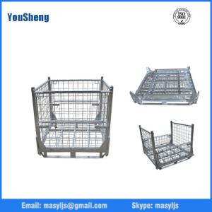 China Collapsible Galvanized Wire Steel Mesh Storage Cages For Warehouse factory