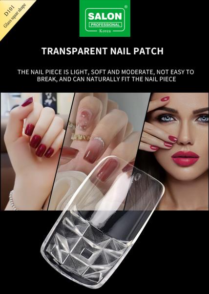 Fashionable Clear Color False Nails Full Cover French Nail Customized Design For
