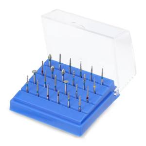 China 24 Holes Dental Disinfection Bur Box Different Color Diamond Bur Holder Plastic Dental Burs Holder factory