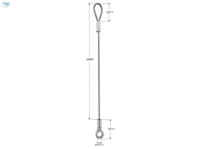 China Eyelet Loop End Wire Rope Sling 304 Stainless Steel Safe Rope Ø1.2mm Wire Thickness factory