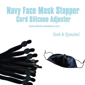 China Navy Face Mask Stopper | Toggle Cord Locks Silicone Adjuster factory