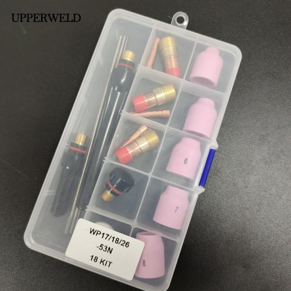 WP 17 18 26 TIG Torch Gas Lens Kit with 18 Pieces Ceramic Cup/Aluminum Nozzle/Collet