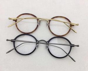 China Vintage Men Women Pure titanium spetacle eyeglass glasses combinated optical frames with clear lens factory
