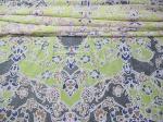 Unique Floral Polyester Lace Curtain Fabric Cotton With Eco-friendly Dyeing