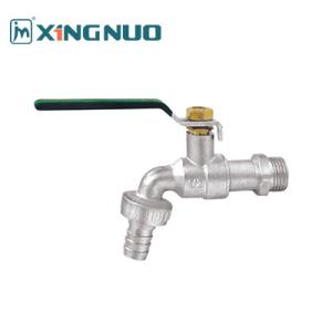 China long straight handle male threaded Modern Simplicity Nickel Drawn Brass Water Valve Bibcock with Lever Handle factory