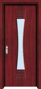 China Solid Core Interior PVC Wood Doors From China Manufacturing, with clear tempered glass factory