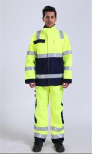China 50mm Fr Tape Multi Norm Workwear 290gsm Yellow Hi Vis Jacket factory
