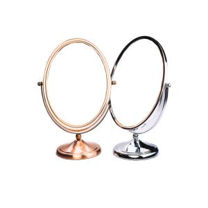 China Metal Frame Round Compact Travel Mirror , Rotating Vintage Compact Mirror factory