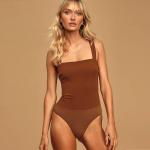 Women Square Neck Stretchable Vest Tank Top Summer Beach Swimsuit