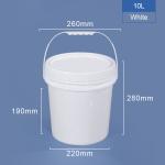 Polypropylene PP Plastic Beer Buckets 10 Litre Translcuent Grey black