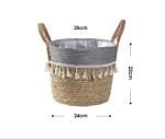 Handicraft Natural Seagrass Storage Basket With Handle ECO Friendly Kids Toy