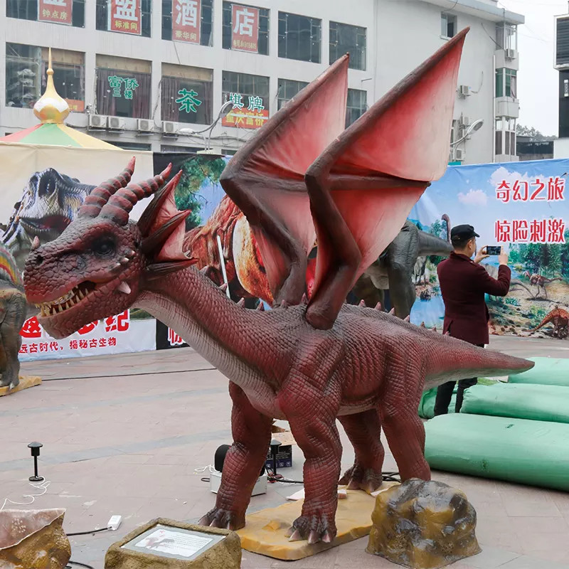 Theme Park Realistic Animatronic Dragons With Movement / Sound Customization