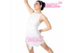 Sequin Tank Top Dance Competition Costumes , Leotard Under Mesh Skirt