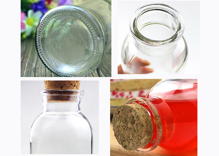 Beverage Glass Juice Bottles 8oz 250mlwith Plastic / Aluminum Lid Clear Color