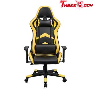 China Player Seat Race Car Office Chair , Comfortable Bucket Seat Office Chair Black And Yellow factory